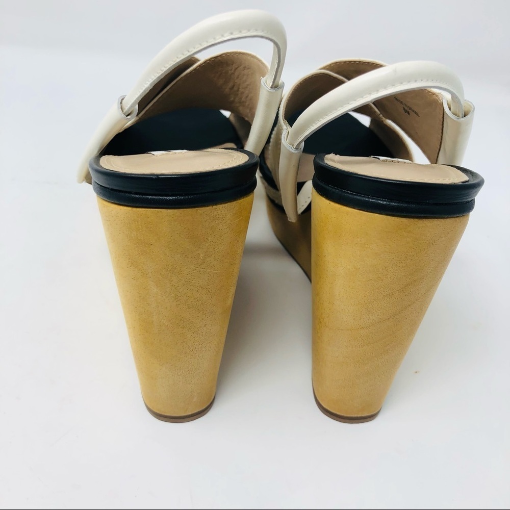 DIANE Von Furstenberg Gladys Wood Wedge Sandals 8 - Picture 5 of 6